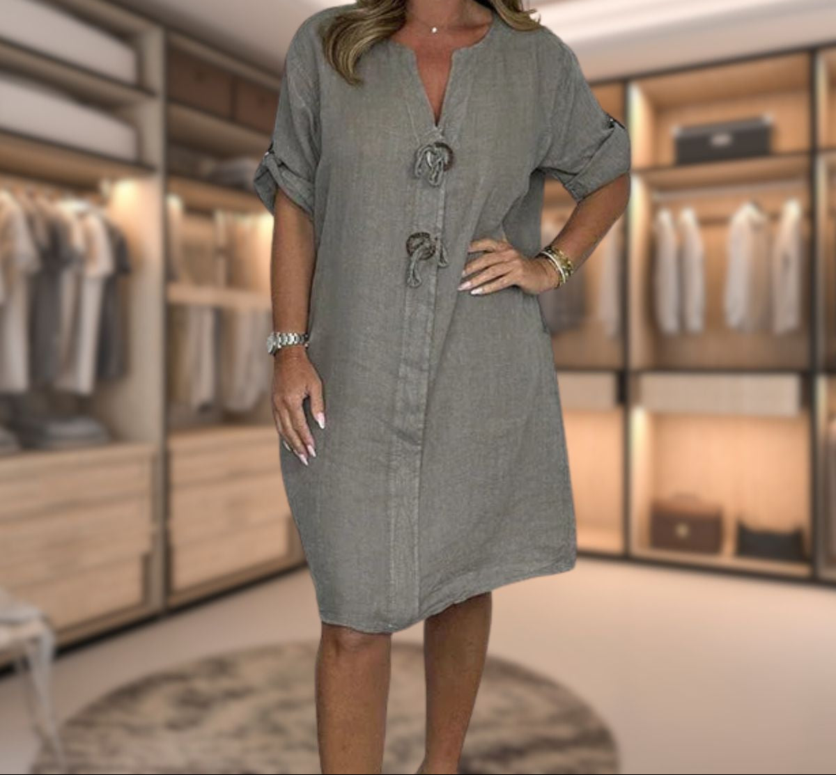 Lightweight linen-look dress - Fleur