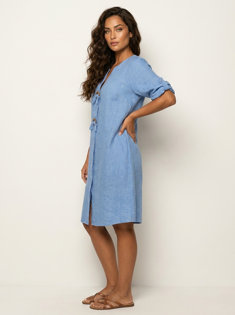 Luchtige linnenlook jurk - Fleur