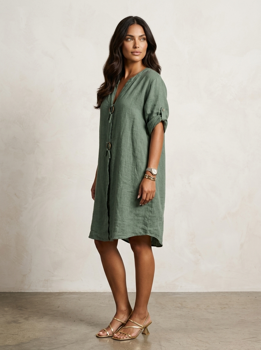 Luchtige linnenlook jurk - Fleur
