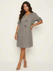 Luchtige linnenlook jurk - Fleur