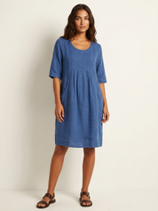 Luchtige linnenlook jurk met zakken - Nora