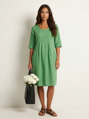Luchtige linnenlook jurk met zakken - Nora