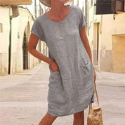 Luchtige linnenlook zomerjurk - Mila