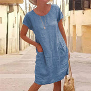Luchtige linnenlook zomerjurk - Mila