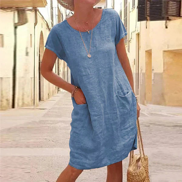 Luchtige linnenlook zomerjurk - Mila