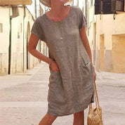 Luchtige linnenlook zomerjurk - Mila