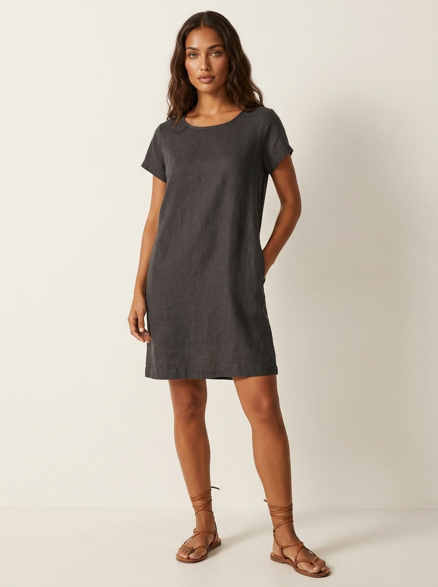 Luchtige linnenlook zomerjurk - Mila