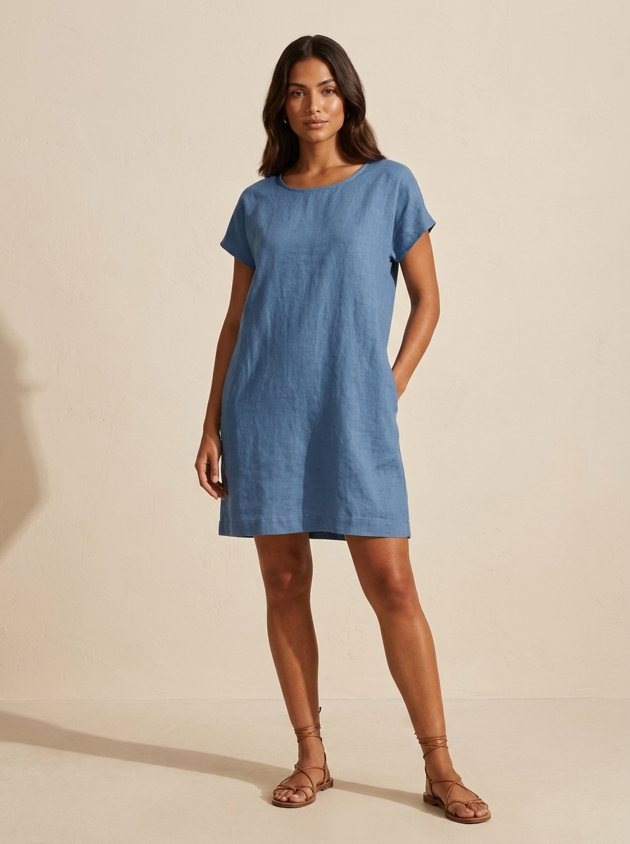 Luchtige linnenlook zomerjurk - Mila