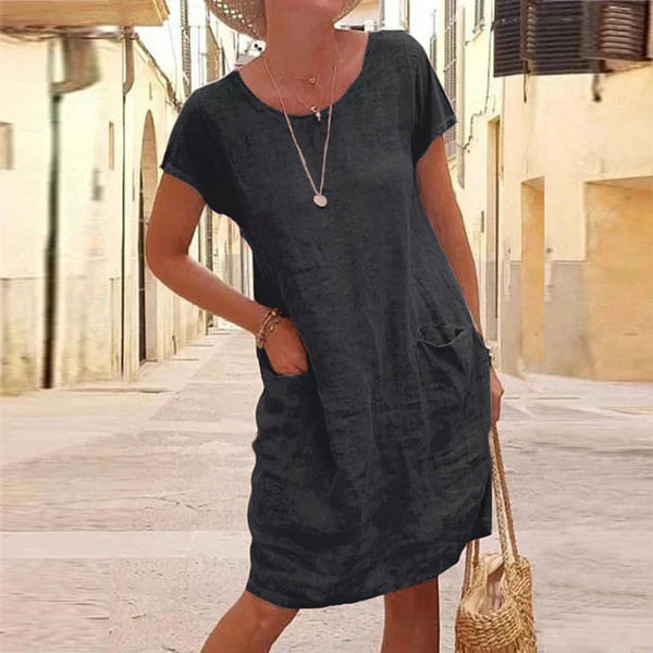 Luchtige linnenlook zomerjurk - Mila