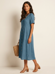 Luchtige midi jurk met knoopsluiting - Sophie