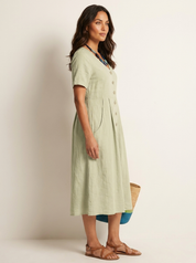 Luchtige midi jurk met knoopsluiting - Sophie
