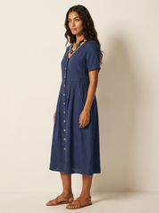Luchtige midi jurk met knoopsluiting - Sophie