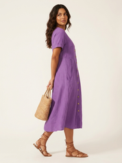 Luchtige midi jurk met knoopsluiting - Sophie