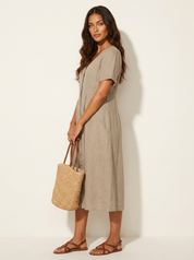 Luchtige midi jurk met knoopsluiting - Sophie