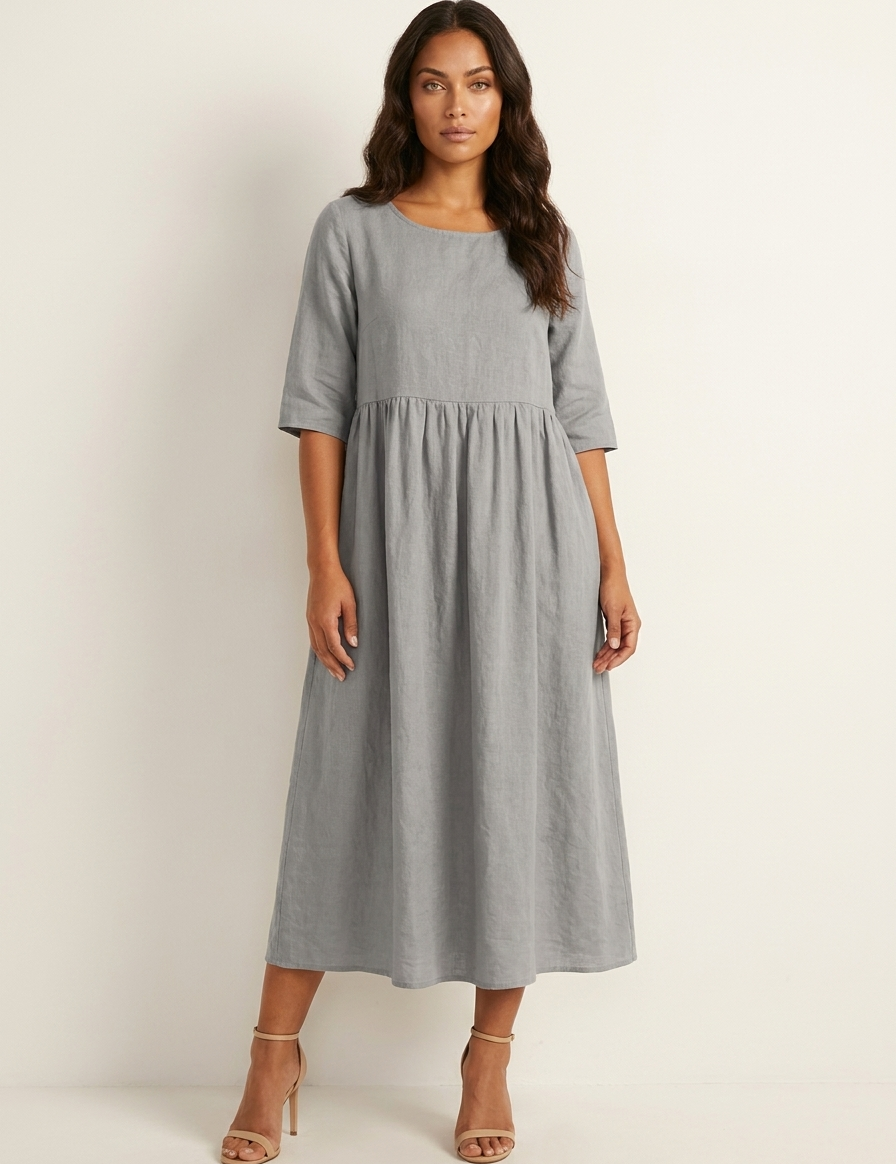 Lightweight midi dress with pockets - Emma