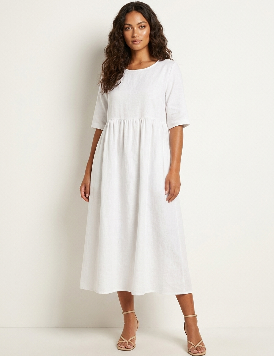 Lightweight midi dress with pockets - Emma