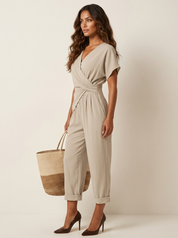 Luchtige overslag jumpsuit - Sofia
