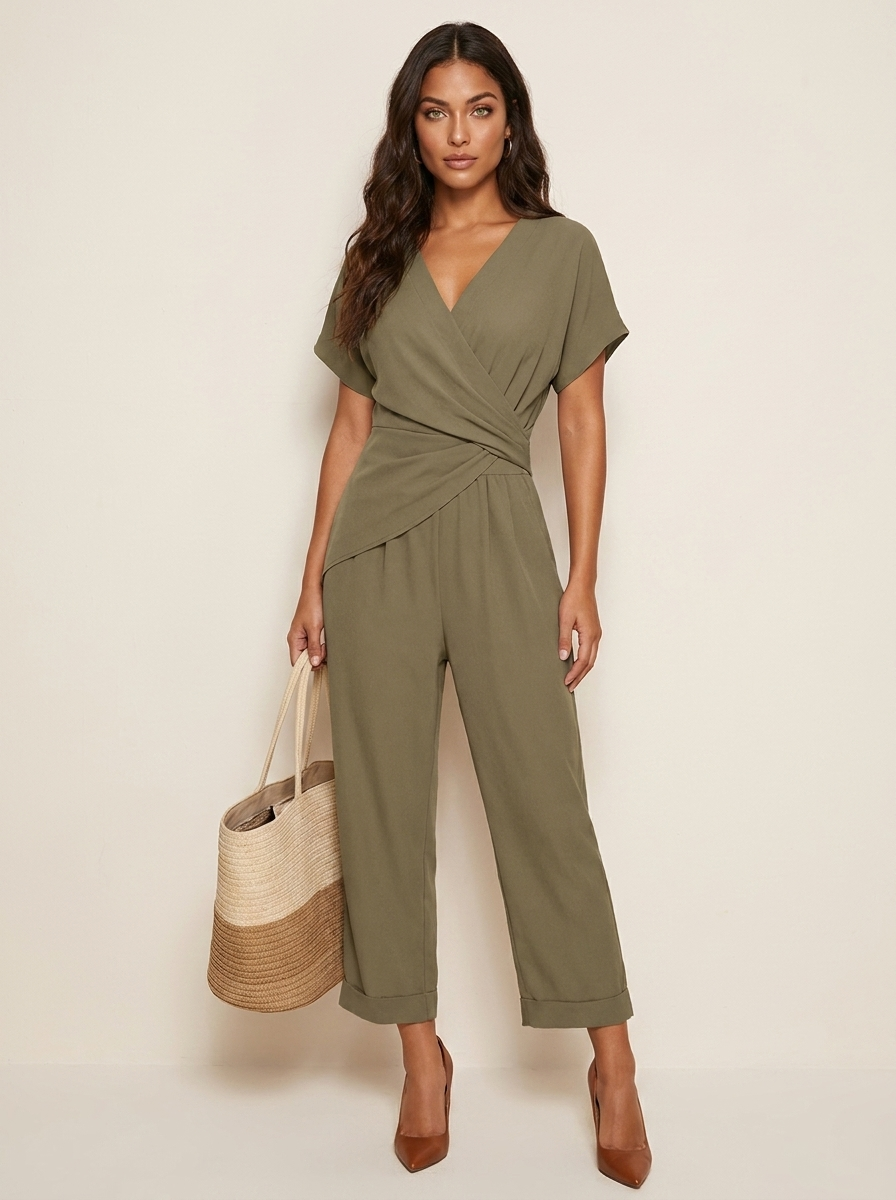 Luchtige overslag jumpsuit - Sofia