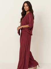 Luchtige tweedelige set met wijde broek - Olivia