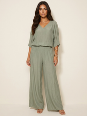 Luchtige tweedelige set met wijde broek - Olivia