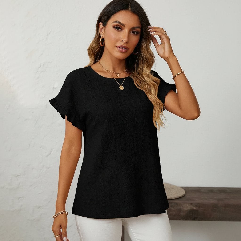 Lightweight broderie anglaise top for women – Solène