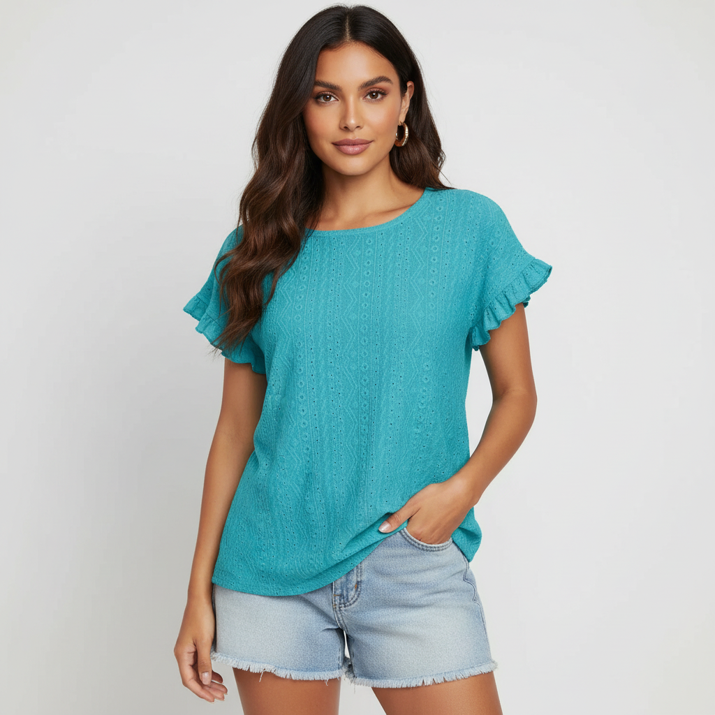 Luchtige broderie dames top – Solène