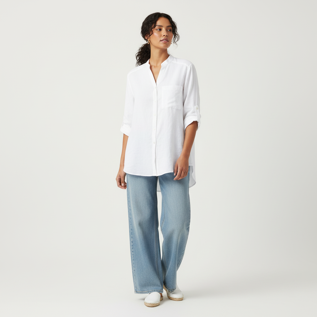 Luchtige casual damesblouse van zacht katoen