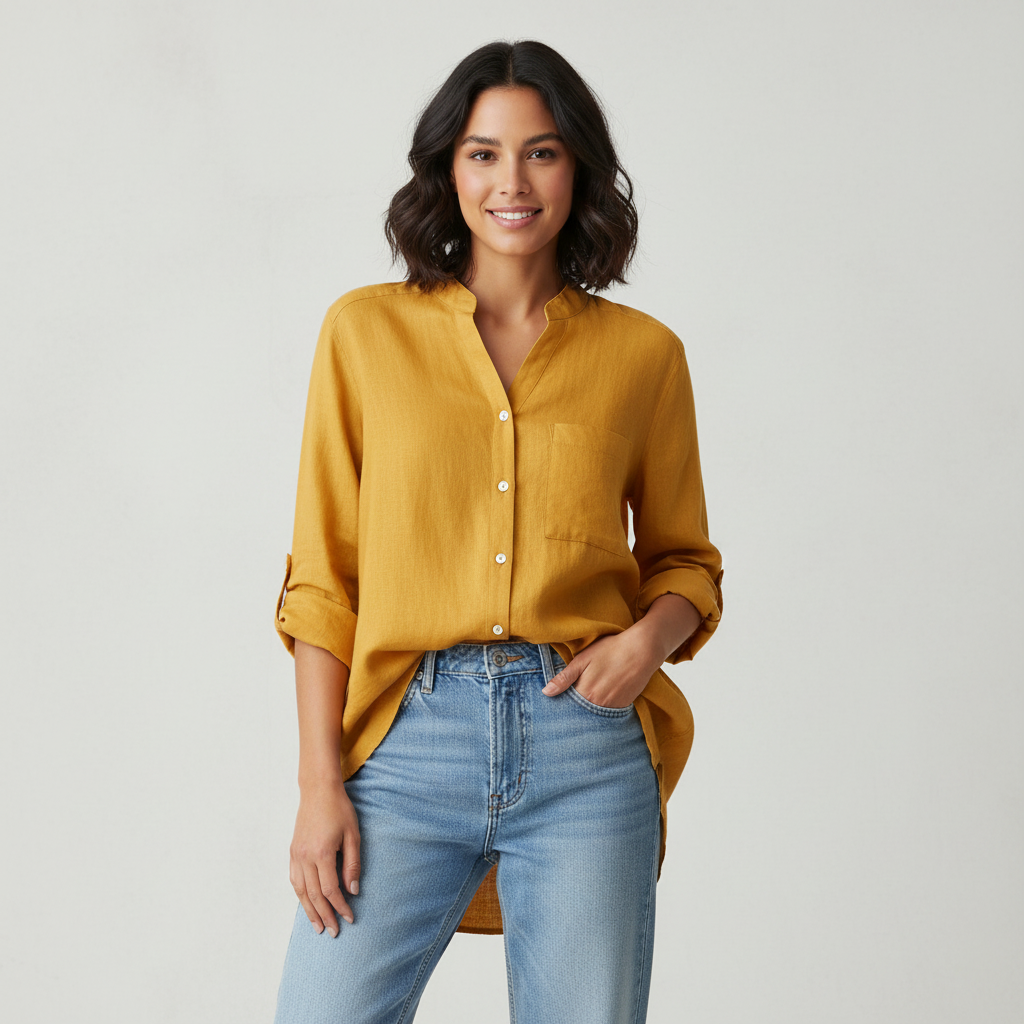 Luchtige casual damesblouse van zacht katoen