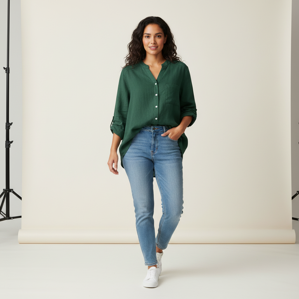 Luchtige casual damesblouse van zacht katoen