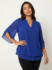 Luchtige chiffon blouse met V-hals – Céline