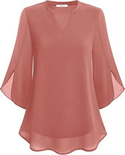 Luchtige chiffon blouse met V-hals – Céline