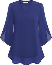 Luchtige chiffon blouse met V-hals – Céline