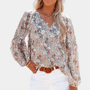 Luchtige chiffon dames blouse met bloemenprint – Elara