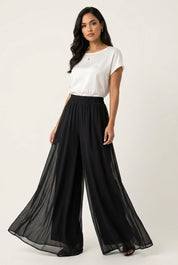 Luchtige chiffon wide leg dames broek – Delphine