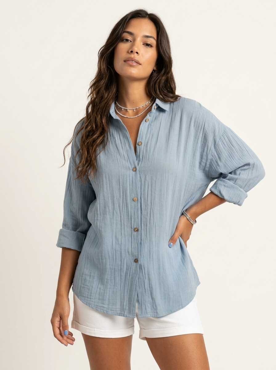 Luchtige dames blouse met knopen – Élise