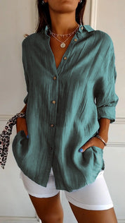 Luchtige dames blouse met knopen – Élise