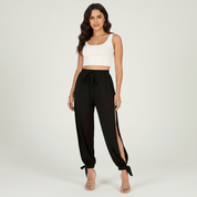 Luchtige dames broek met elegante split – Savannah