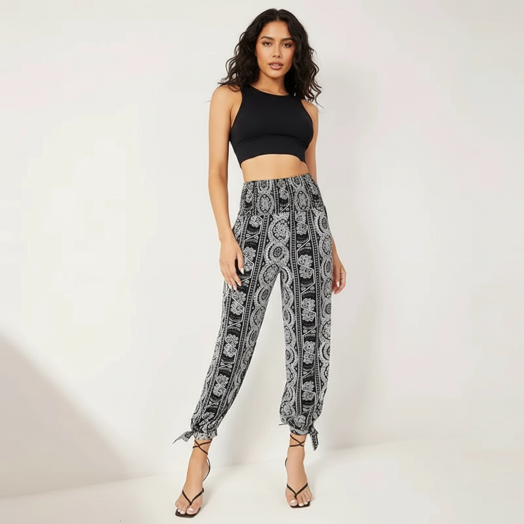 Luchtige dames broek met elegante split – Savannah