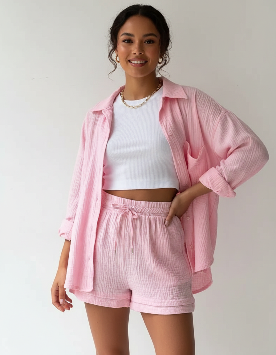 Lightweight women's lounge set with shorts – Capri