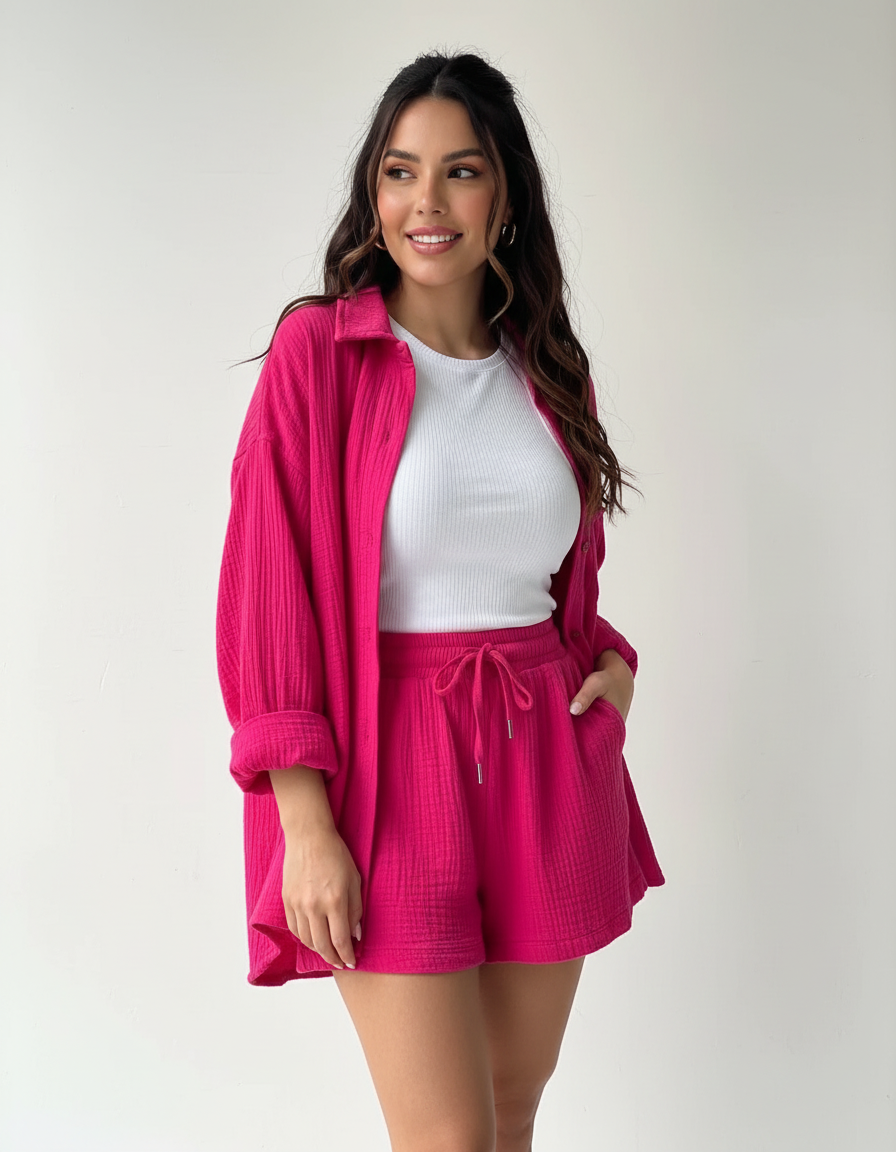 Lightweight women's lounge set with shorts – Capri