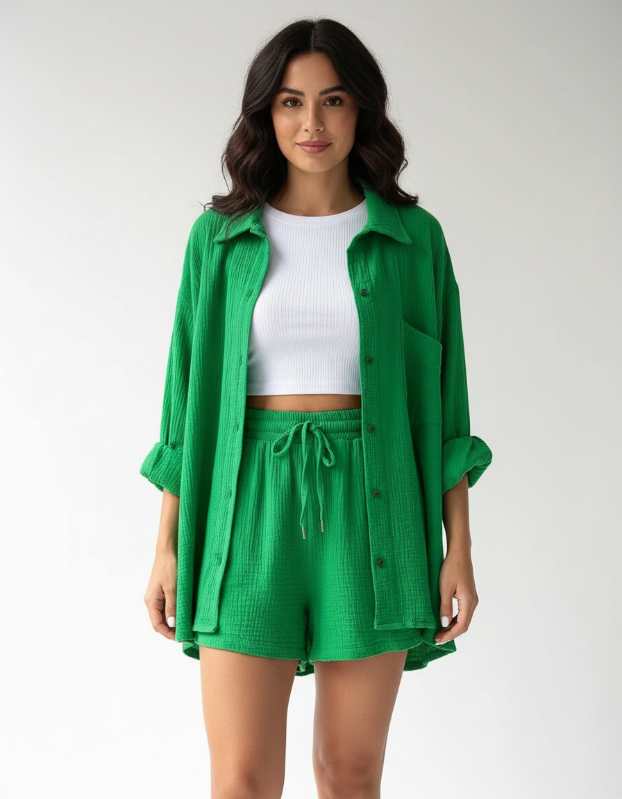Lightweight women's lounge set with shorts – Capri