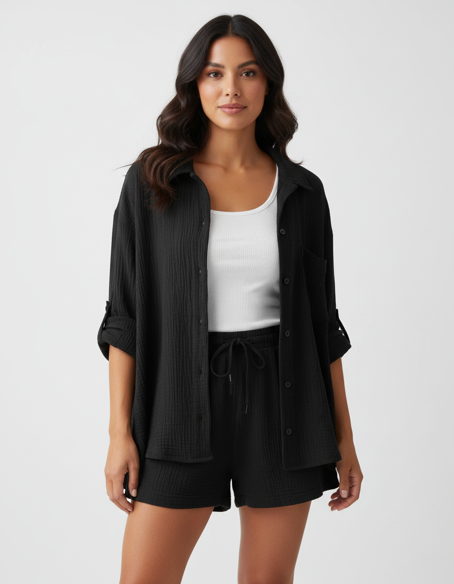 Lightweight women's lounge set with shorts – Capri