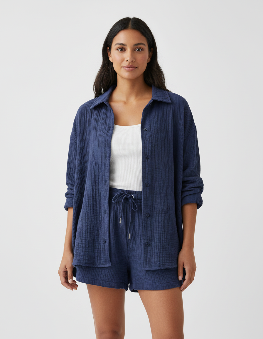 Lightweight women's lounge set with shorts – Capri
