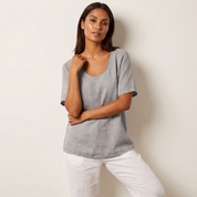 Luchtige dames top met ronde hals – Maéva