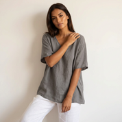 Luchtige dames top met ronde hals – Maéva