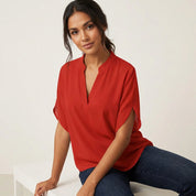 Luchtige dames zomer blouse met V-hals - Aurélie