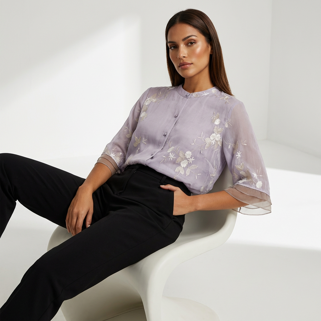 Lightweight embroidered women’s blouse – Emma