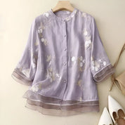 Luchtige geborduurde blouse dames – Emma