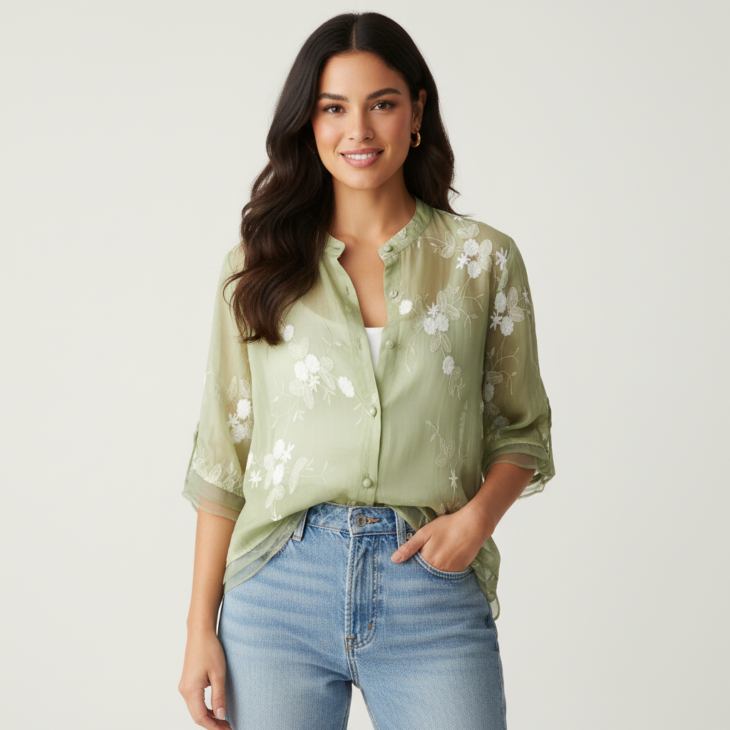 Lightweight embroidered women’s blouse – Emma