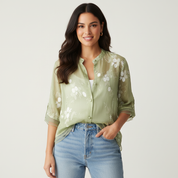 Luchtige geborduurde blouse dames – Emma